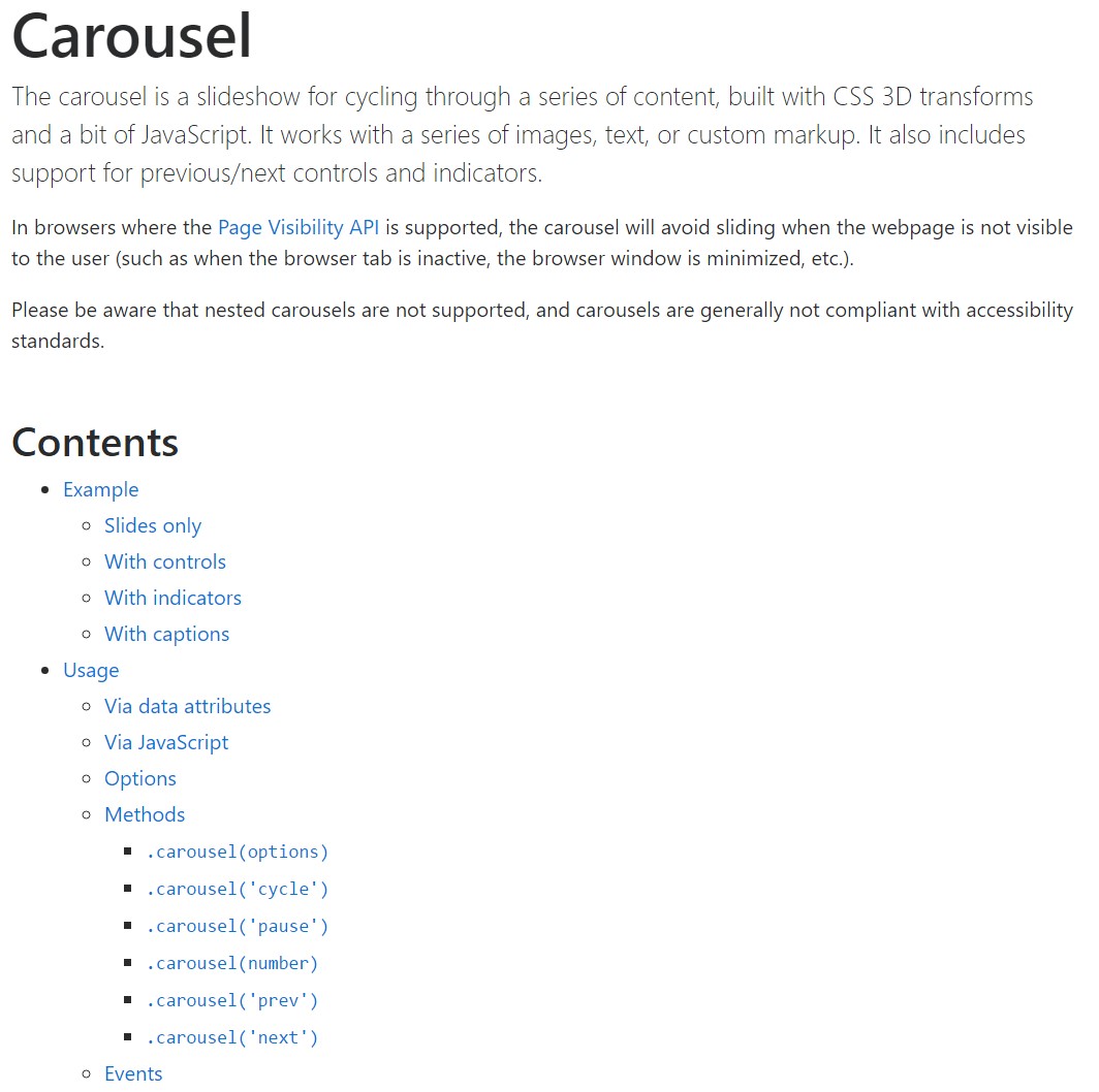 Bootstrap carousel official  information