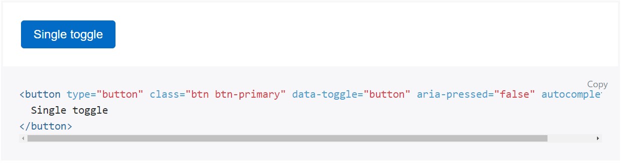 Toggle states  presented  from Bootstrap buttons