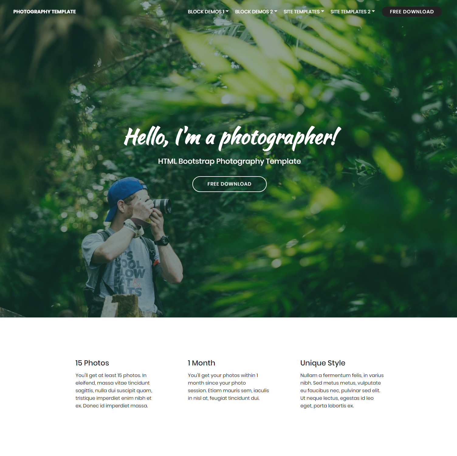 HTML Bootstrap Photography Templates